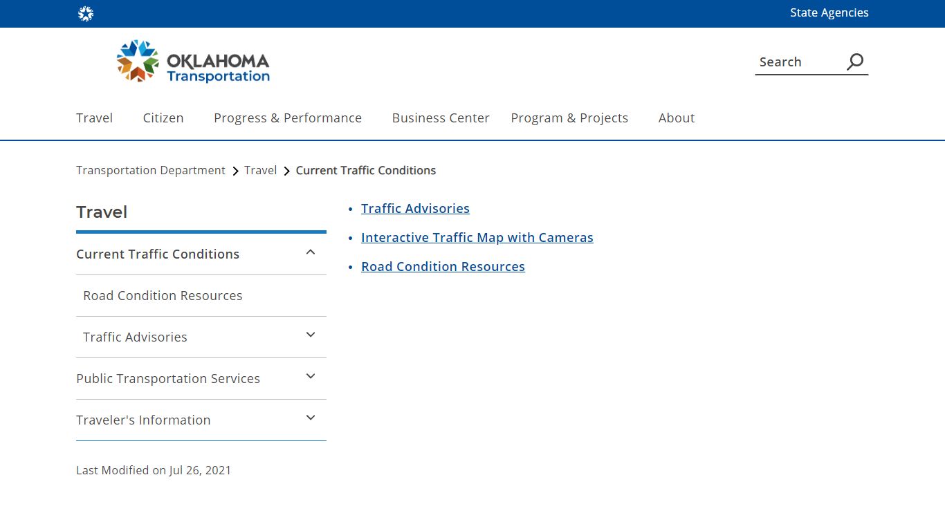 Current Traffic Conditions - Oklahoma Department of Transportation