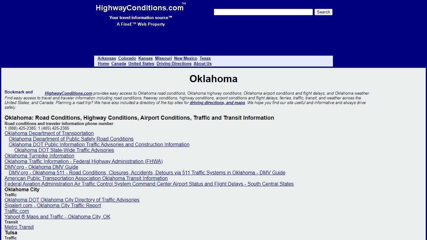 Oklahoma Travel Information - Highway and Road Conditions, Weather ...